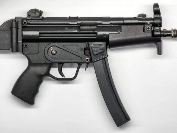 MP5K with wide style handguard on a white background